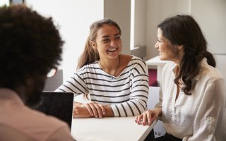 student and parent working together