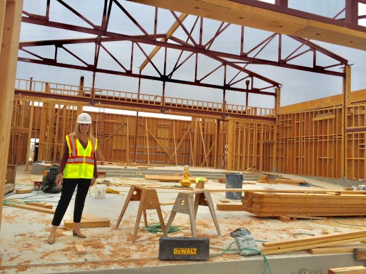 Mrs. Berumen with Loma Ridge Construction Progress