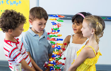 students building